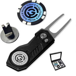 Marqueur de golf <span class=keywords><strong>Galant</strong></span> & Wedge, aimant, clip pour chapeau, fourchette verte rétractable, cadeau, fabriqué en Chine - Product Image 1