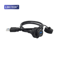 Conector de Panel USB 3.0 LSHITECH M20 IP67 Resistente al Agua con Bloqueo de Bayoneta y Cable de Extensión de 1m/1.5m