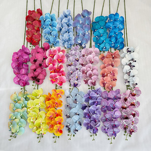 <span class=keywords><strong>Orchidée</strong></span> Artificielle Vintage à 9 Têtes de 101cm, Fleurs de Simulation de Phalaenopsis à Touche Réelle <span class=keywords><strong>pour</strong></span> la Maison en Plein Air, Saint Valentin, Halloween - Product Image 1