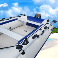 Bateau pneumatique écologique en PVC pour quatre personnes avec fond brossé 217x67x8CM, design portable et épaissi