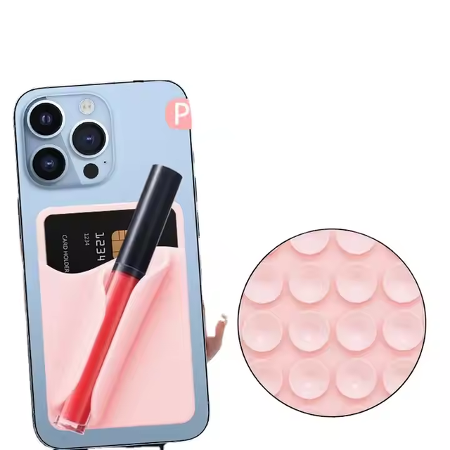 Silicone Lip Gloss Holder Phone Case for Lip Balm Lipstick Adhesive Sticker Phone Case Sticker for iPhone 11 12 13 14 15 TPU16