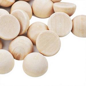 Perles en bois semi-circulaires naturelles non finies Acasa Arto 6/8/10/12mm pour projets DIY, fournitures d'artisanat, accessoires de jouets, demi-boules - Product Image 1