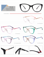 Montures optiques TR super légères transparentes pour la vente en gros, lunettes légères unisexe avec branches en titane