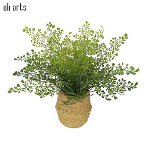 Home Plants Modern Art Decor OH Arts 38cm Tall Artificial Plant Novelty Faux Fern in Cement Baskets