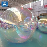 Ballon publicitaire gonflable géant irisé effet miroir pour Noël, décoration de fête, imperméable, facile à installer