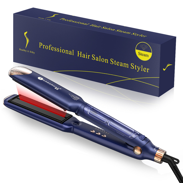 Factory Wholesale Custom Printing Smoothing Fast Steamer 2 in 1 Vapor Steam Flat Hair Straightener and Curler Iron