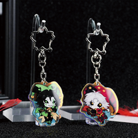 Breloques en acrylique personnalisées avec logo, découpées au laser, pailletées, porte-clés en plastique anime DIY