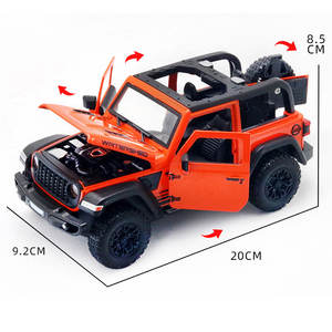 Modelo de Juguete Wrangler a Escala 1:24, de Metal Fundido, Convertible, con Puertas que se Abren, Luces y Sonido, Auto Todoterreno con Retroceso para Decoración o Regalo - Product Image 2