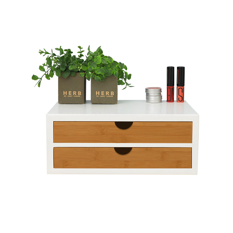 Настольный органайзер из натурального бамбука белого цвета с органайзером для файлов, коробка для хранения с ящиками для книг, файлов, ювелирных изделий