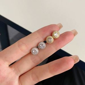 Dylam Trendy S925 <b>Silver</b> Circle Shape Pave Diamond Women Jewelry Accessories Eternity AAAAA Cubic Zirconia <b>Stud</b> <b>Earrings</b> - Product Image 2
