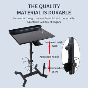 Мобильная рабочая станция для татуировки, портативный разборный регулируемый стол для татуировки, подставка для инструментов Post Mayo с выдвижным подносом для работы - Product Image 4
