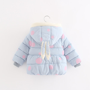 E2woo Invierno 2018 Estilo de Moda Abrigo Infantil con Capucha y Orejas de Conejo, Ropa Acolchada de Algodón para Niñas - Product Image 5
