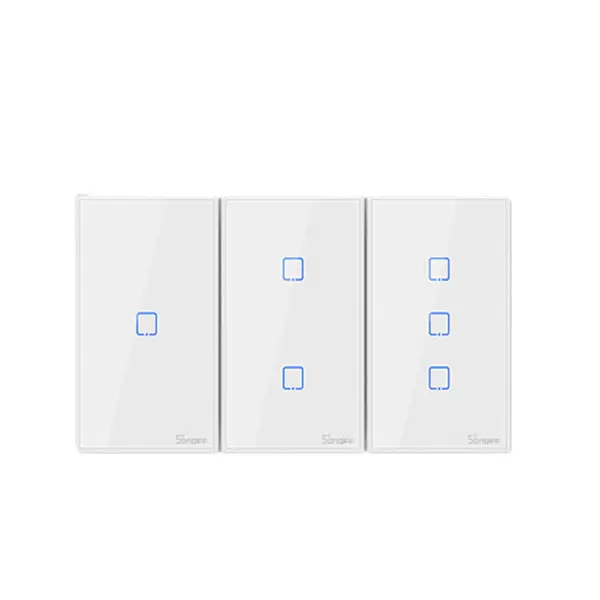 Sonoff T2 EU US UK Smart Wifi Wall Light Switch 1 2 3 Gang Touch/WiFi/RF/APP Remote Smart Home Wall Touch Switch Work with Alexa