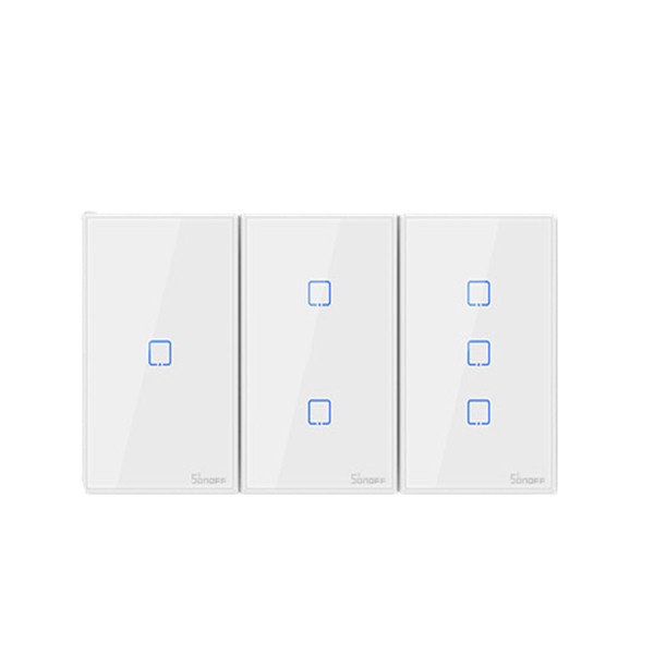 Sonoff T2 EU US UK Smart Wifi Wall Light Switch 1 2 3 Gang Touch/WiFi/RF/APP Remote Smart Home Wall Touch Switch Work with Alexa