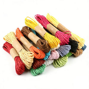 Cordon en papier tressé creux fait main, fil de raphia, fournitures d'artisanat, fabrication en gros, couleurs et spécifications personnalisables - Product Image 2