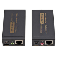 Extensor de señal de audio y VGA de 100M sobre RJ45 Cat5/6 UTP Cable de red Proyector Monitor de computadora Altavoz HDTV Aplicaciones de cámara