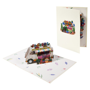 3D Flower Truck Pop-Up Birthday <b>Thank</b> <b>You</b> <b>Card</b> with UV Printing Gold Stamping DIY Design for <b>Business</b> Use - Product Image 5