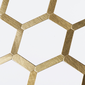 Hot bán sang trọng hình lục giác Vàng và Trắng vỏ và dính backsplash Gạch Mosaic - Product Image 3