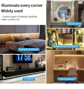 <span class=keywords><strong>Bande</strong></span> lumineuse LED COB avec variateur tactile, ruban de diodes flexible, éclairage linéaire intérieur 5V USB, lampe de décoration murale pour chambre, bricolage, rétroéclairage de télévision, miroir - Product Image 5