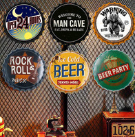 Bienvenue dans la MAN CAVE – Décoration murale vintage en métal pour café, pub, bar, club, garage – Panneau rétro en forme de bouchon de bière – Vente en gros, personnalisable