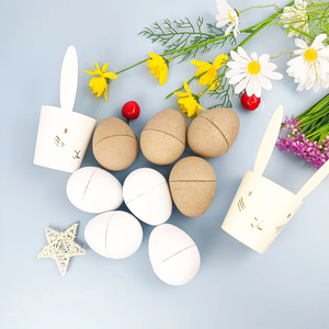 Activités artisanales familiales créatives décorations de fête de Pâques à peindre et à remplir bricolage oeufs en papier mâché vierges à teindre - Product Image 4