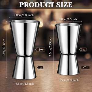 Jigger double tête en acier inoxydable 15 ml, vente en gros directe usine, produit promotionnel en métal - Product Image 5