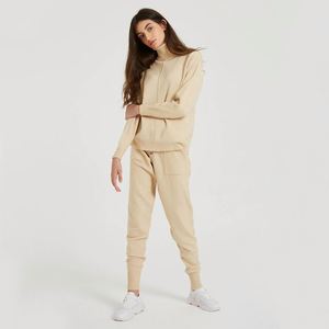Ensemble de vêtements pour femmes K746, pull à col roulé à manches longues en tricot + pantalon long avec poches, ensemble 2 pièces, costume d'hiver - Product Image 2