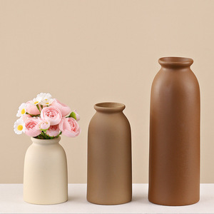 <span class=keywords><strong>Série</strong></span> de couleurs Morandi, vase en céramique mat, grand, moyen, petit, ensemble de trois pièces, moderne, écologique, ornement pour table à manger, meuble <span class=keywords><strong>TV</strong></span> - Product Image 3