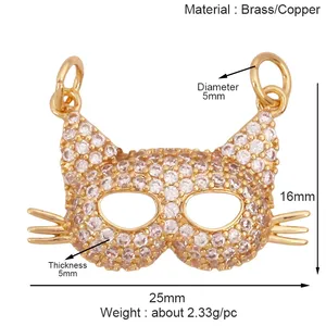 Pendentif à breloque animal chat ours lion léopard serpent renard mouton, véritable collier plaqué or 18 carats <span class=keywords><strong>bracelet</strong></span> bijoux composants approvisionnement S36 - Product Image 5