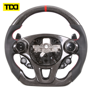 Volant sport en carbone TDD Upgrade pour Benz Smart Fortwo W453, en cuir et fibre de carbone forgée - Product Image 2