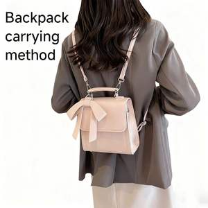 <span class=keywords><strong>Mochila</strong></span> con Lazo para Mujer, Linda y Portátil, con Cierre de Cremallera, de Cuero PU, Diseño Exclusivo, Forro de Poliéster - Product Image 5