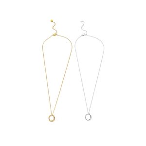 Collar con Colgante de Letra O de Acero, Chapado en Oro, Acero Inoxidable, Circonita Cúbica, Joyería Minimalista para Mujer - Product Image 3