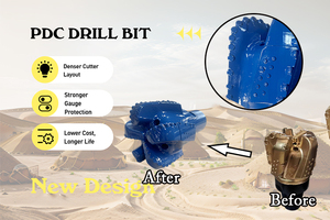 Broca <span class=keywords><strong>PDC</strong></span> Personalizável de 5 Lâminas Forjadas com Corpo de Aço e Diamante Policristalino, Cortador Compacto - Product Image 2