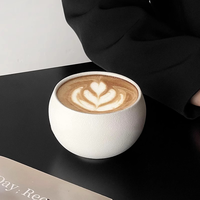 Tasse en céramique à motif de pierre blanche d'oeuf givré rétro Gobelet à boule à main Tasses à thé exquises Tasse à café en céramique