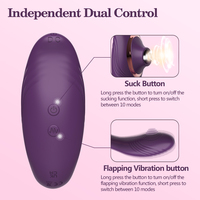 Dual-Stimulations Tragbarer G-Punkt und Klitoris Saugvibrator mit 10 Geschwindigkeiten, USB-Aufladbar, 100% Lebensmittelechtes Silikon
