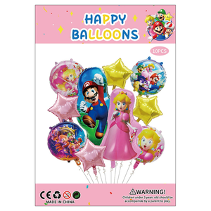 Ensemble de ballons en aluminium de dessin animé Super <span class=keywords><strong>Mario</strong></span> Peach Princess pour la décoration de fête d'anniversaire et les ballons de jeu - Product Image 6