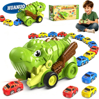 Camion RC Dinosaure Magnétique avec Jeu de Combat et Jouets Dinosaures Mangeurs, Cadeaux, Jouet Serpent Électrique Télécommandé qui se Mange Soi-même