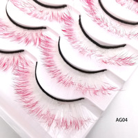 Bulu Mata Palsu 3D Mink Full Strip Model Cat Eye 5 Pasang Buatan Tangan Vegan Bebas Kekejaman Warna-warni Grosir