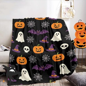 Halloween Pumpkin Ghost Skull Flannel <b>Blanket</b> <b>Throw</b> <b>Blanket</b> Nap <b>Blanket</b> Spooky Halloween Decor Skin Friendly Reversible - Product Image 6