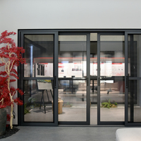 Porte coulissante en aluminium moderne robuste, design incurvé, isolation acoustique pour usage intérieur, grandes maisons personnalisées, projets commerciaux