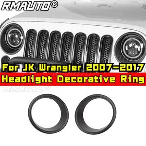 Anillo Decorativo para Faros Delanteros, Rejilla Frontal para JK Wrangler 2007-2017, Kit de Carrocería, Accesorios para Automóviles - Product Image 2