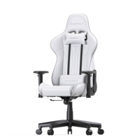 Chaise de jeu de style exécutif en acier inoxydable chinois JOHOOFURNITURE, revêtement en cuir synthétique, accoudoirs rembourrés en PU 2D, réglables, 19 #