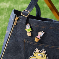 POP MART Original Labubu les monstres tombent dans la série sauvage Denim tablier sac maison Collection accessoires décorations cadeaux