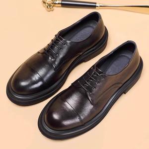 Zapatos Oxford de Cuero Vacuno Genuino con Cordones, Formales de Negocios, Otoño 2025, Resistentes al Olor, Impermeables, con Diseño de Lunares - Product Image 6