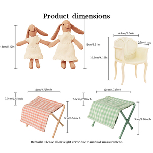 Handmade <span class=keywords><strong>Rabbit</strong></span> Doll Set Với Thu Nhỏ Giường Ghế Và Vali-Dễ Thương Giả Vờ Chơi Đồ Chơi Cho Trẻ Em - Product Image 6