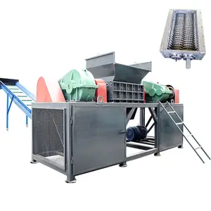 Double Shaft Scrap Metal plastic Crusher Used Car Shell Shredding Waste Metal Shredder Ma