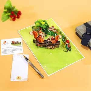 Pop Up Mother's Day Card Hummingbird And Chipmunk Mama 3D Greeting Card Paper Rectangle <b>Matte</b> <b>Varnishing</b> - Product Image 6