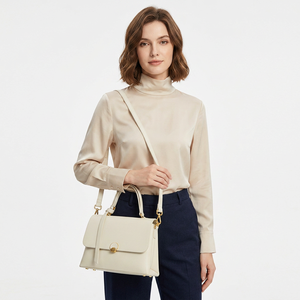Sac à main en cuir PU crème, sac à bandoulière à rabat, sac à main imperméable pour femmes, usage quotidien - Product Image 6