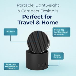 Asti Mini haut-parleur Bluetooth portable, machine à bruit blanc pour apaiser le sommeil des bébés, unisexe, noir - Product Image 4