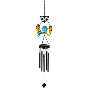 Oniya carillons éoliens solaires LED à énergie solaire hibou métal changeant de couleur carillon veilleuse pour maison jardin chambre - Product Image 1